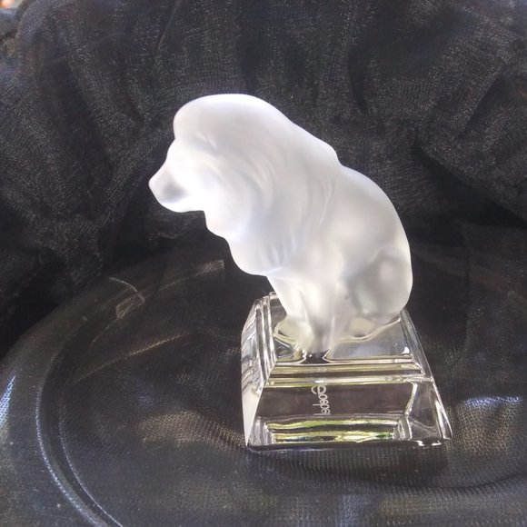 Goebel Lion Frosted Lead Crystal Figurine Paperweight very polished bottom - Picture 7 of 16